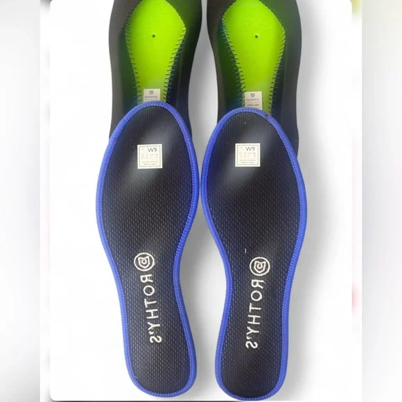 Rothy’s The Flat Black Round Toe Ballet Flats W9 Washable Knit Classic Comfort - Picture 6 of 9